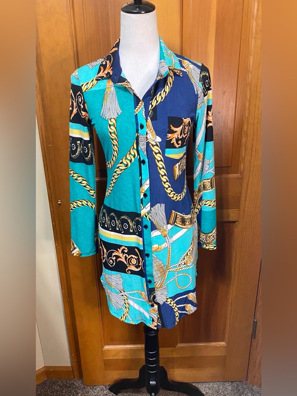 NWT Timing Patchwork Baroque Color-blocking Tunic - Picture 2 of 5
